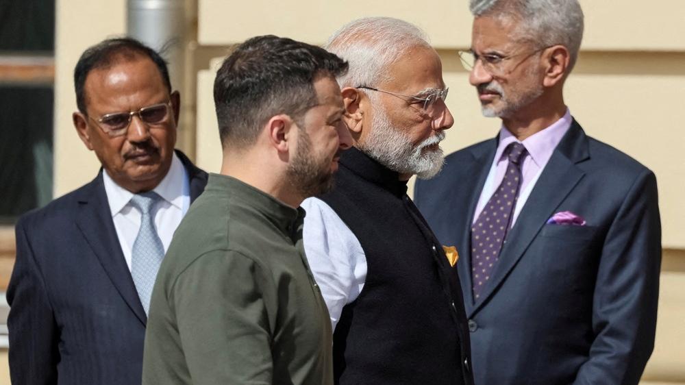 印度總理莫迪與烏克蘭總統澤連斯基。(路透社)