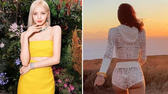 Lisa@BLACKPINK晒蜜桃臀睇日落