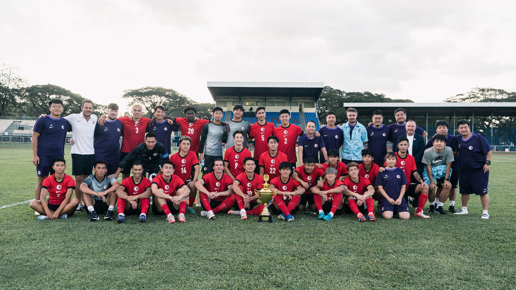 香港隊完成大洋洲三角賽後，世界排名輕微上升。(香港足總圖片)