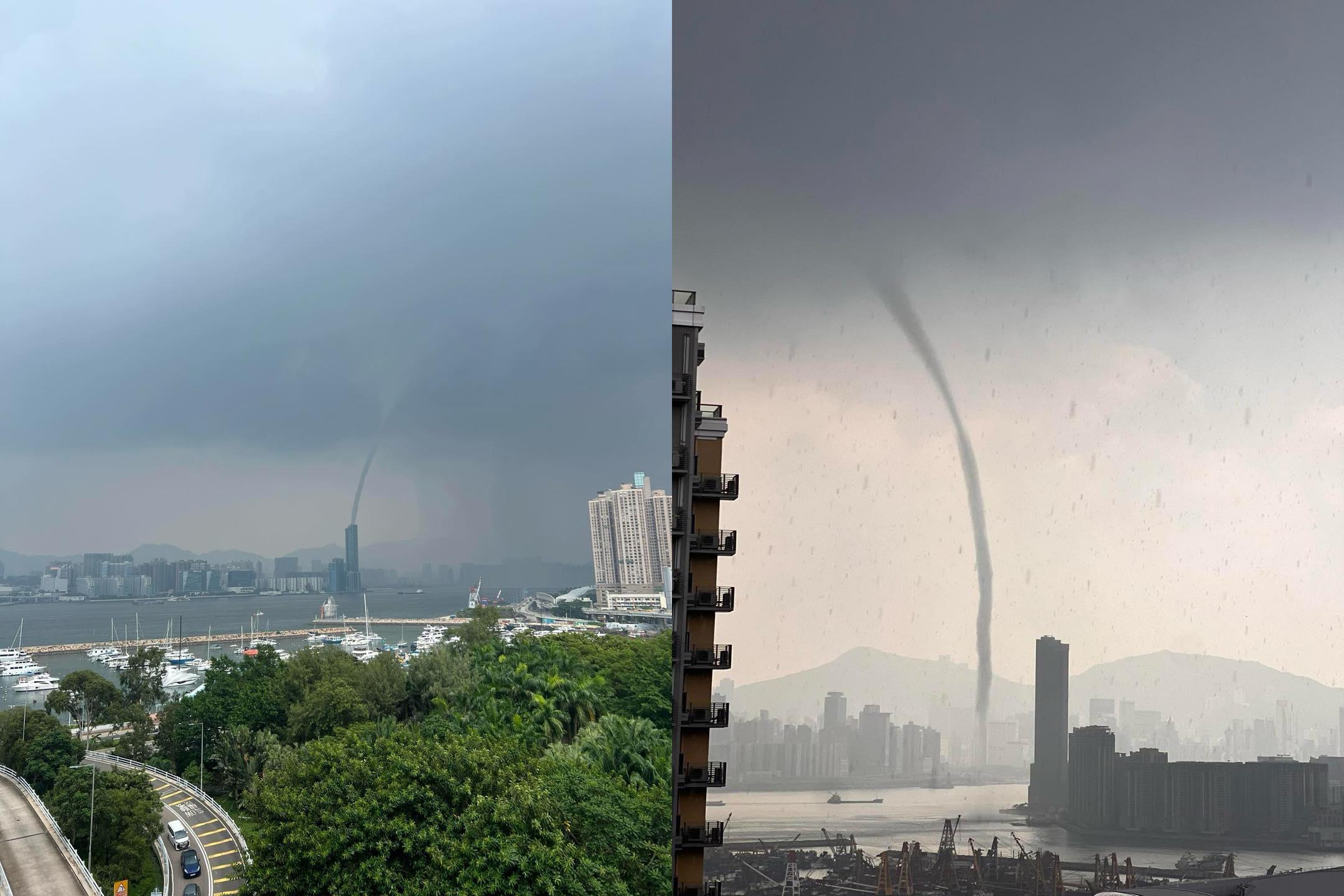 維港驚現水龍捲席捲半空　維持約兩分鐘