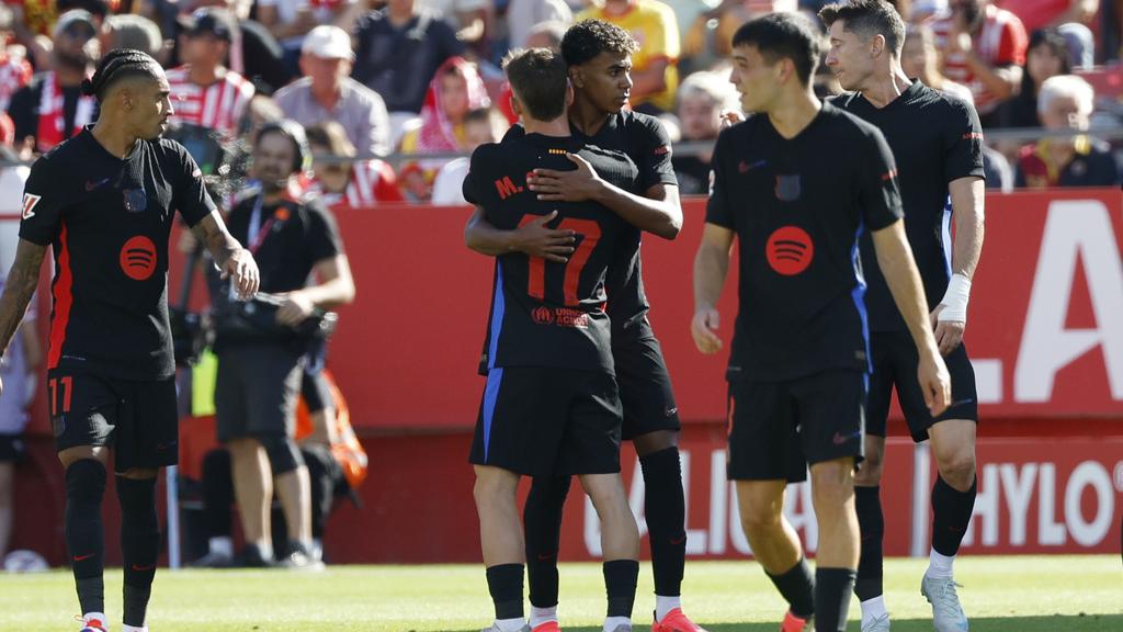 耶馬爾梅開二度為巴塞隆拿繼續贏波。(美聯社)