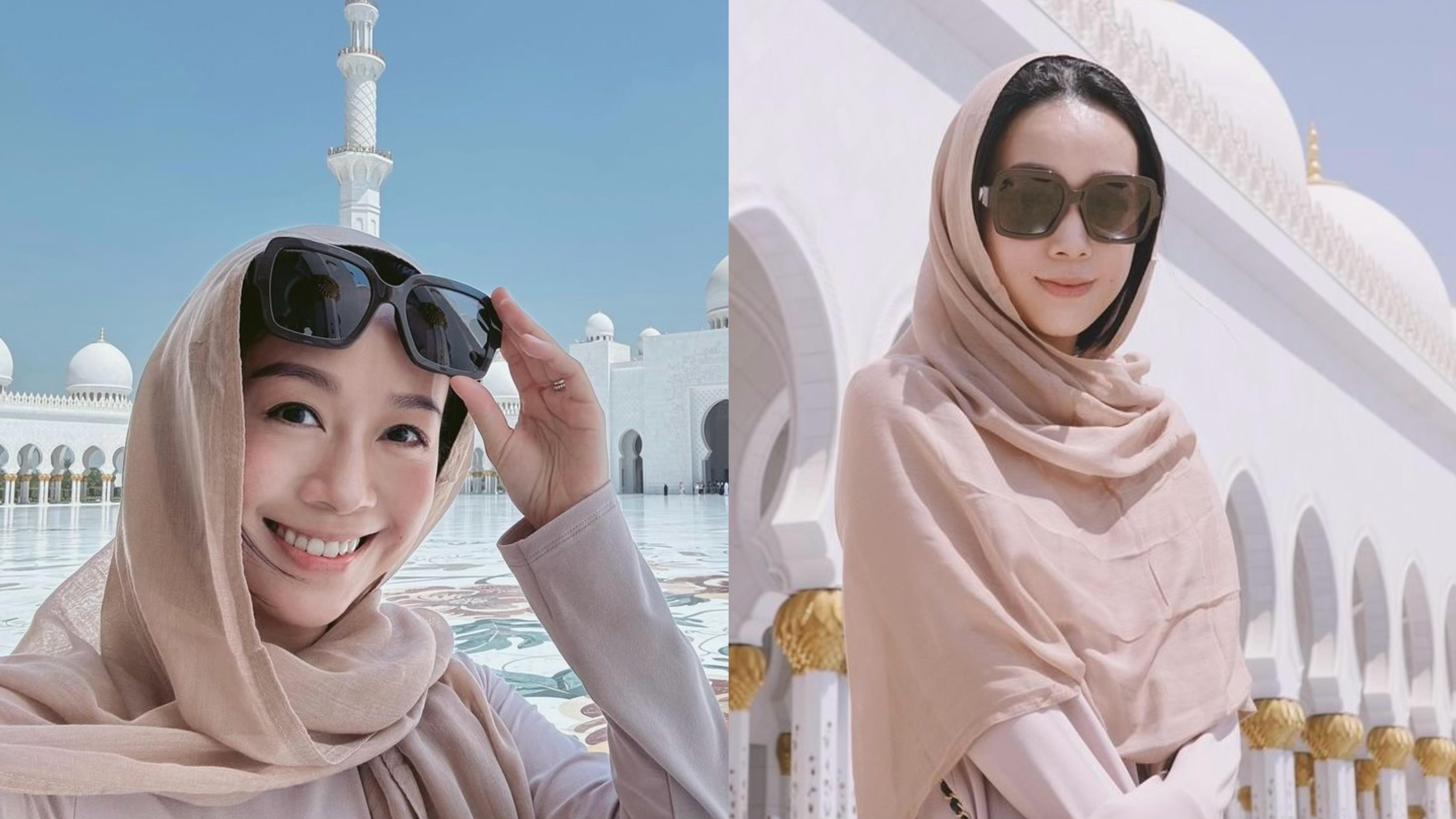 黃心穎遊阿布扎比入鄉隨俗「包到冚」 刻意用手遮肚惹懷孕疑雲