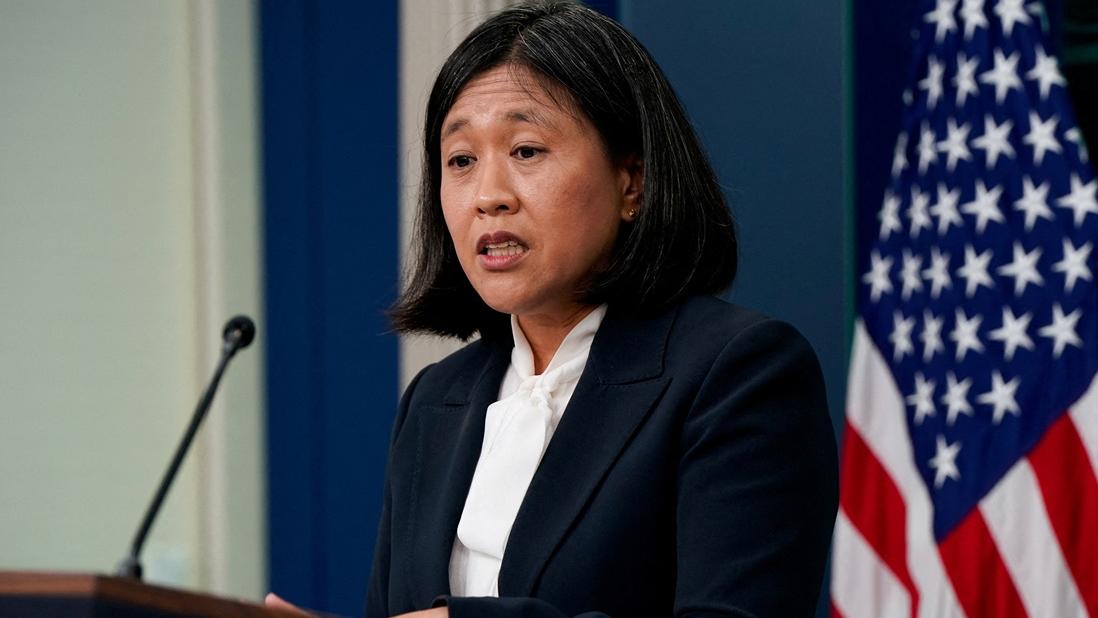 美國貿易代表戴琪正式宣布美國對華產品關稅。(路透社)