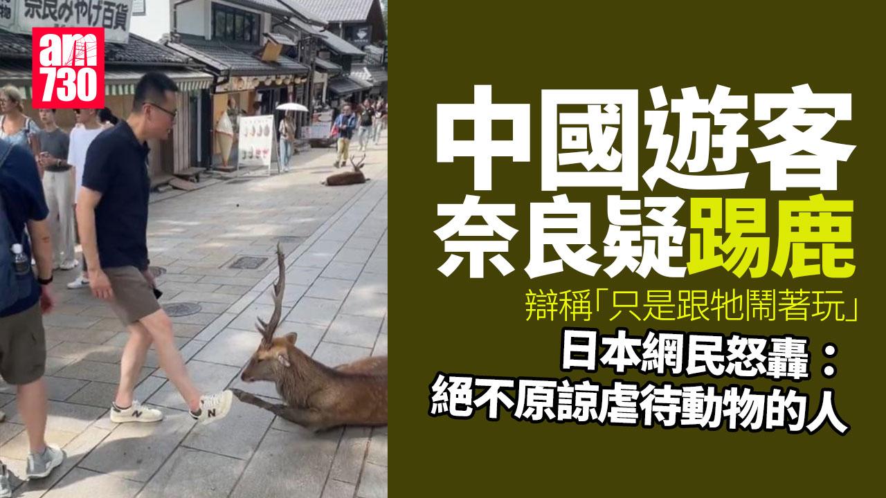 再有中國遊客踢奈良鹿　被當地人指住鬧(有片)
