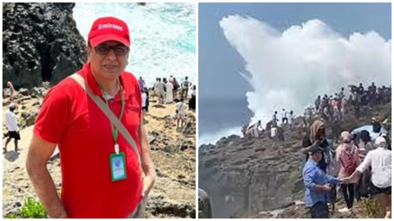 夫妻峇里遊崖邊拍照，丈夫慘遭巨浪捲走。(X)