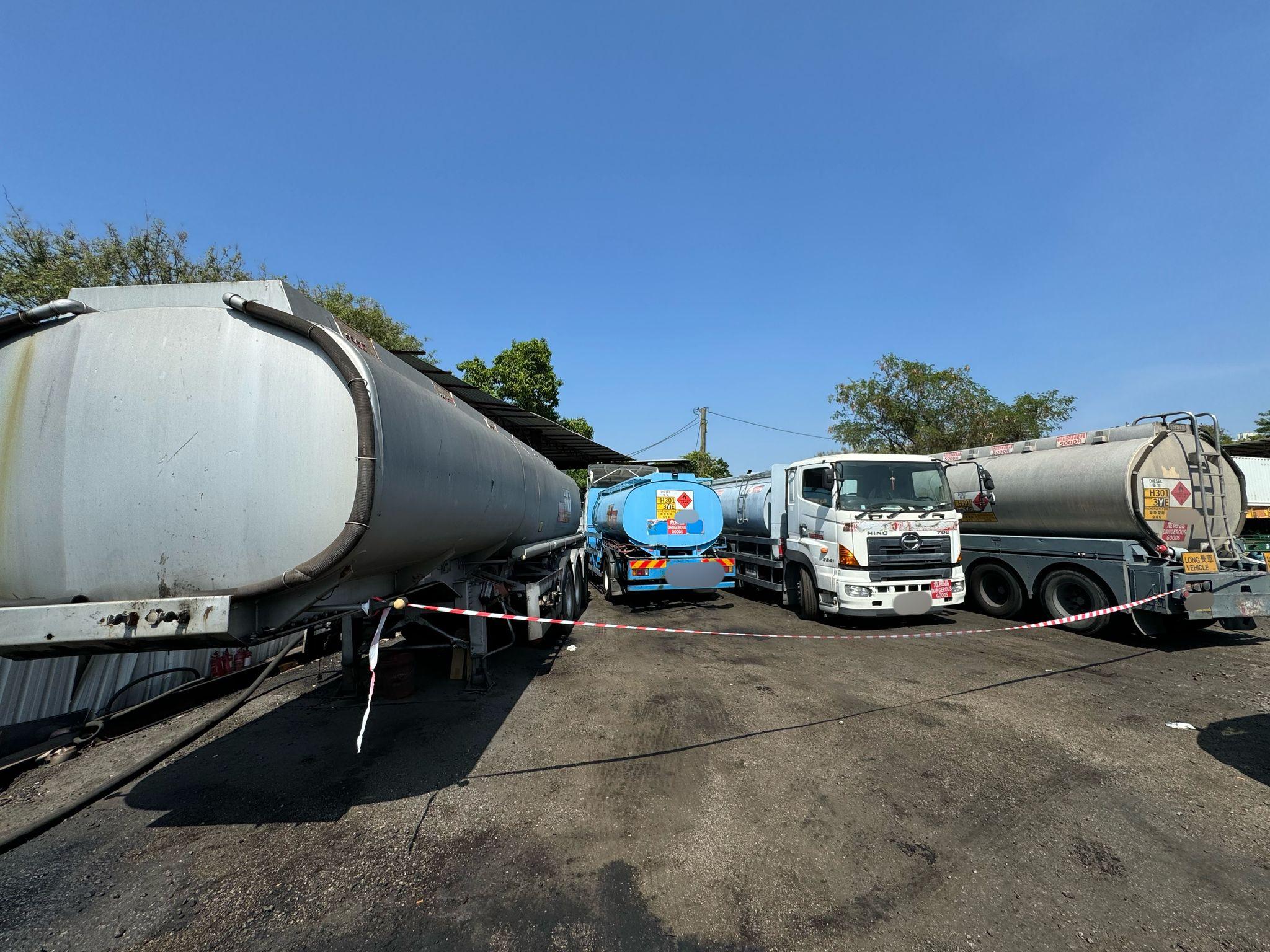 消防元朗搗破非法加油站　撿獲35000公升柴油(消防處圖片)