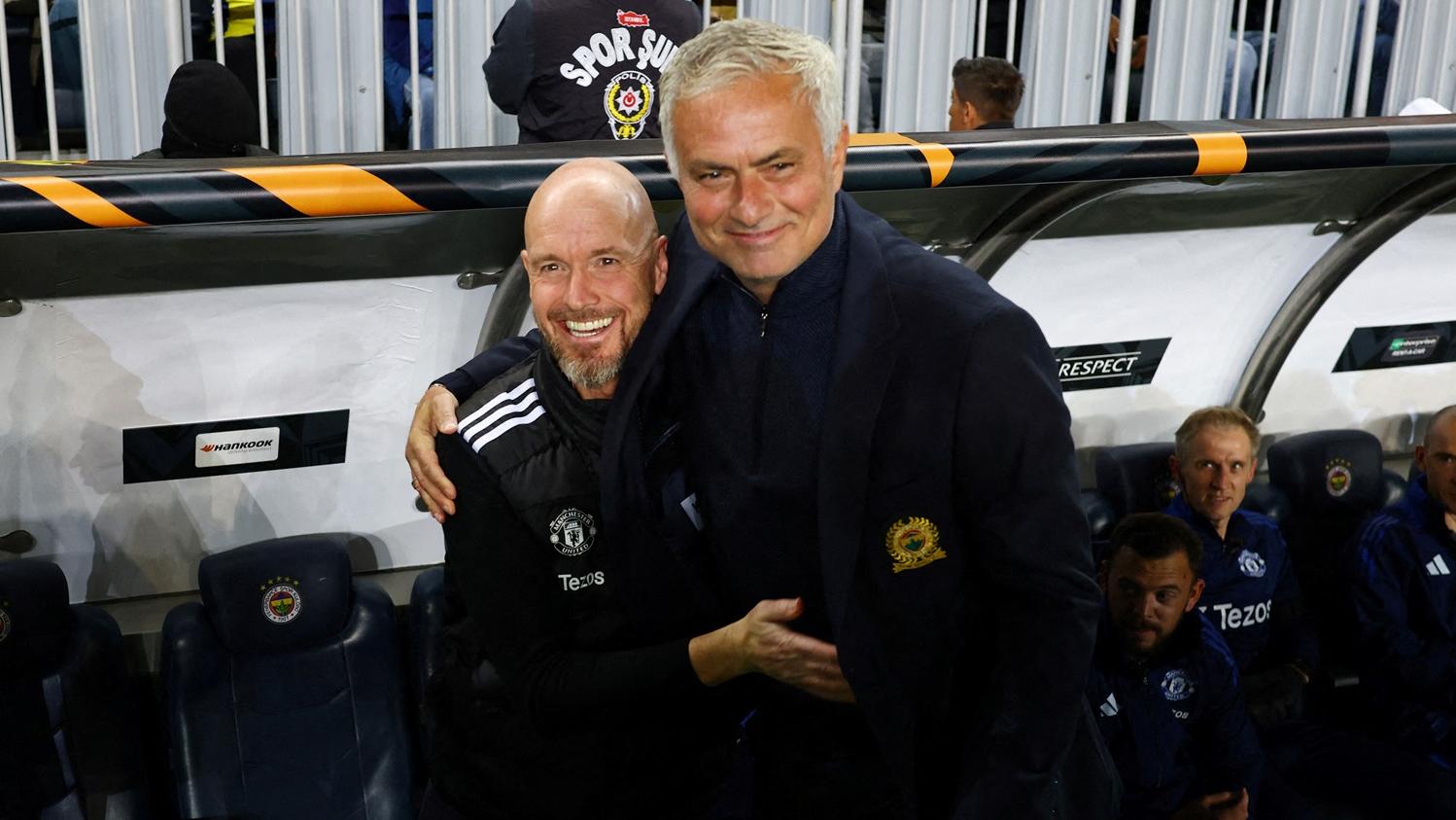 曼聯與費倫巴治在歐霸盃賽和1:1。(路透社)