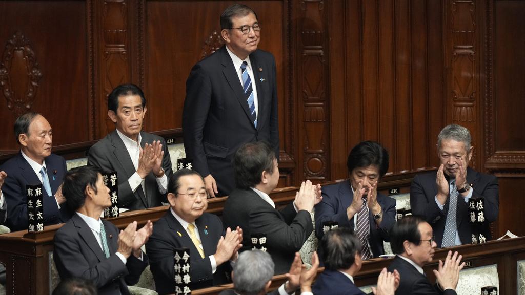 日本自民黨總裁石破茂周二獲國會確認為新任首相。(美聯社)