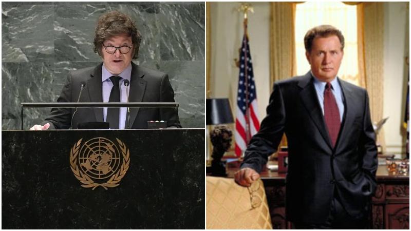 阿根廷總統米萊（右）及《白宮群英》總統巴特勒。