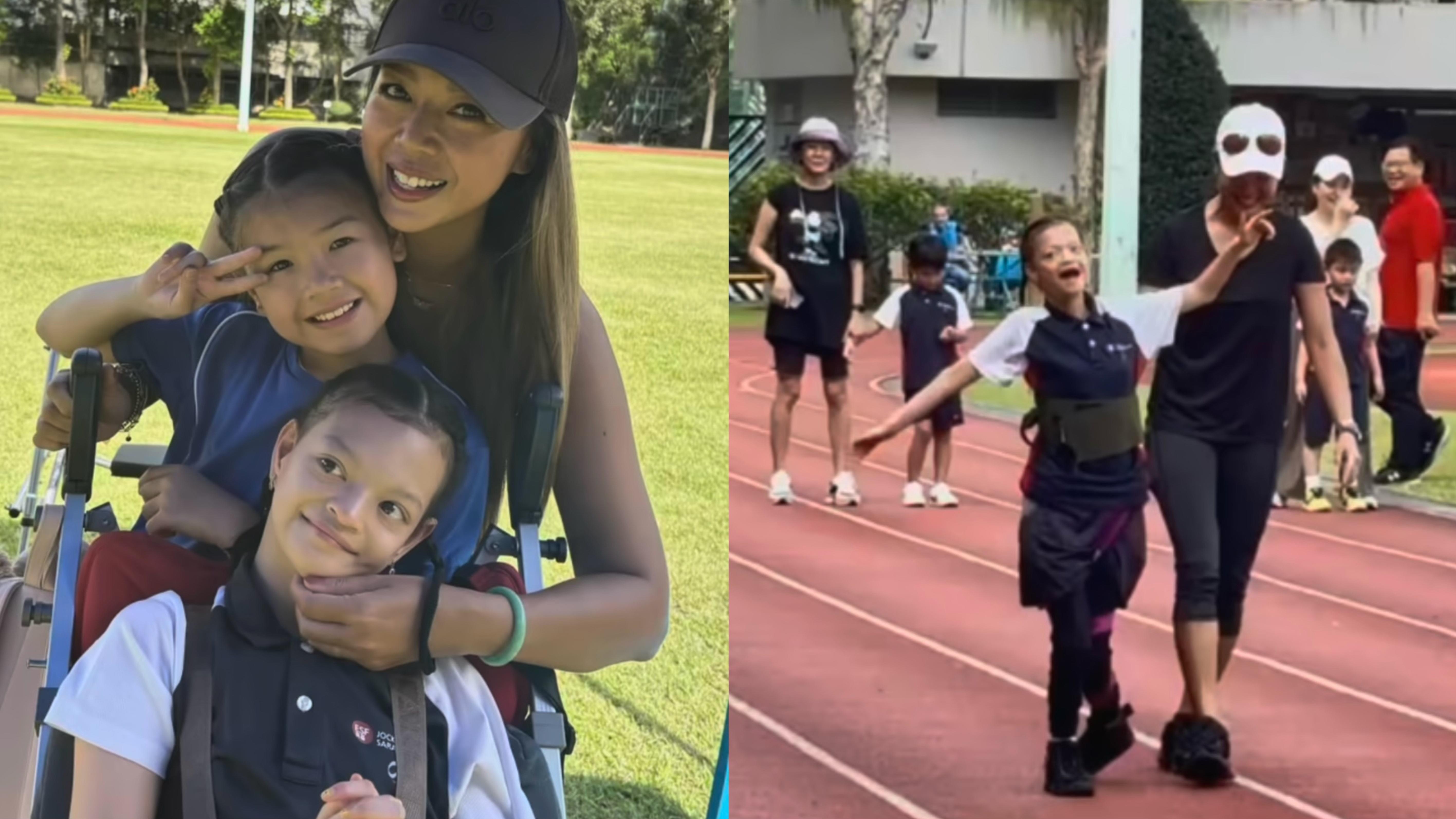 鍾麗淇罕見病大女參加陸運會 甩坐行支架完成賽事場面感動 