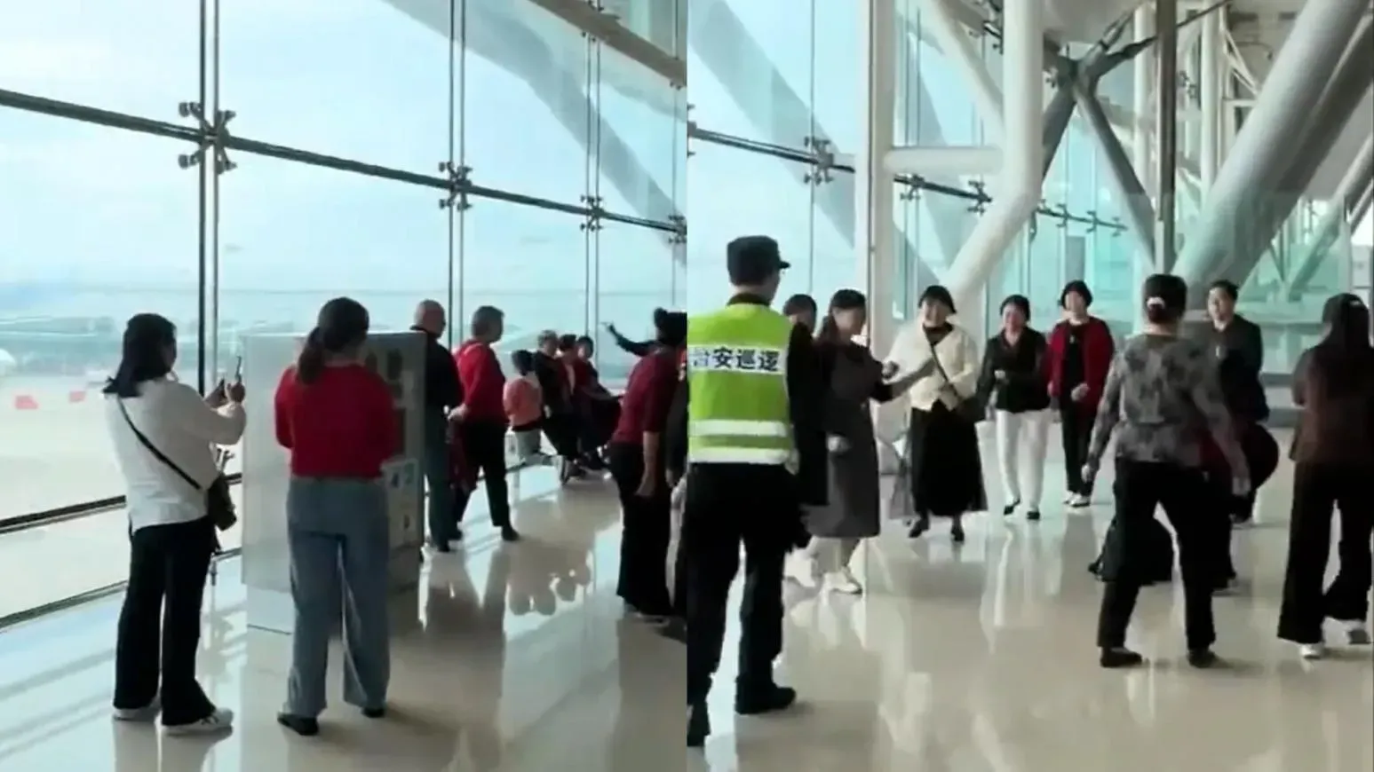 重慶機場登機口驚見大媽開喇叭跳舞　職員嘆無可奈何