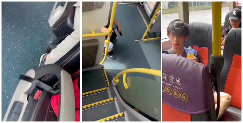 「九巴喇叭X剋星」走落下層向一名年輕男子斥責，「睇片細聲啲得唔得呀？樓上都聽到你把聲呀」，男子表示「唔好意思」，當時下層有多位乘客注視事件(Threads)