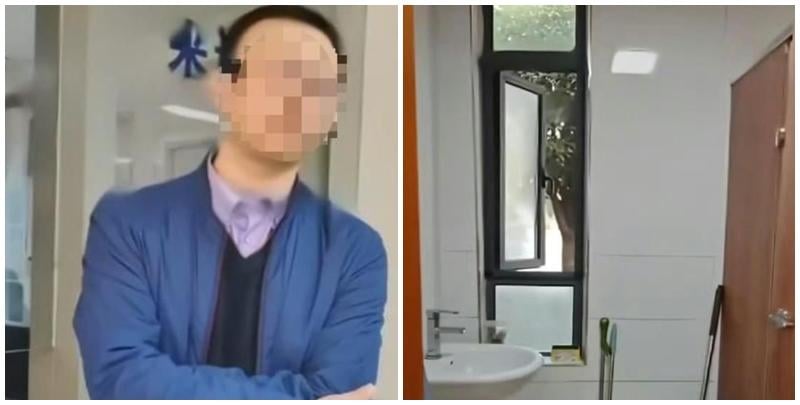 陝西省西安市自然資源和規劃局曲江新區一名副局長近日接待民眾信訪時，經過4個小時後仍答不上提問，竟「借尿遁」偷偷從廁所窗戶逃跑（影片截圖）