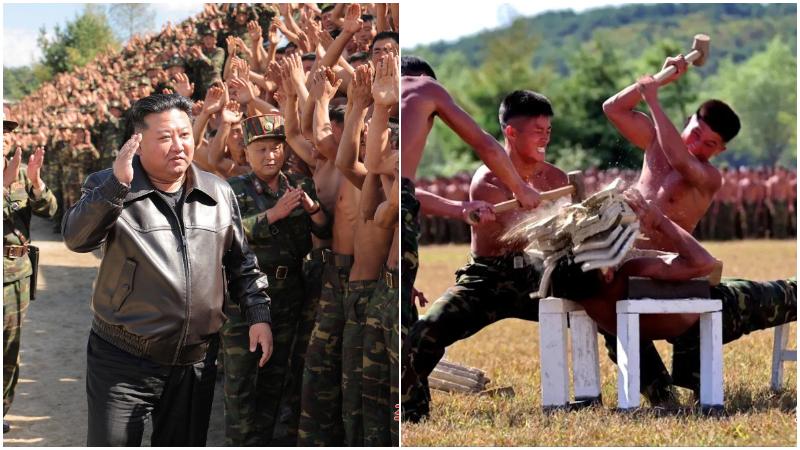 金正恩視察特種兵部隊　北韓肌肉Oppa表演「人面碎大石」