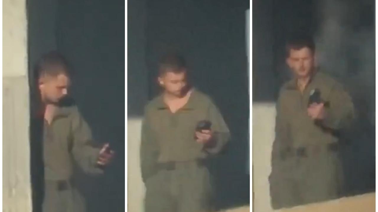 以巴衝突，以軍疑掛住玩手機曝露位置，遭狙擊手一槍擊中。(微博)