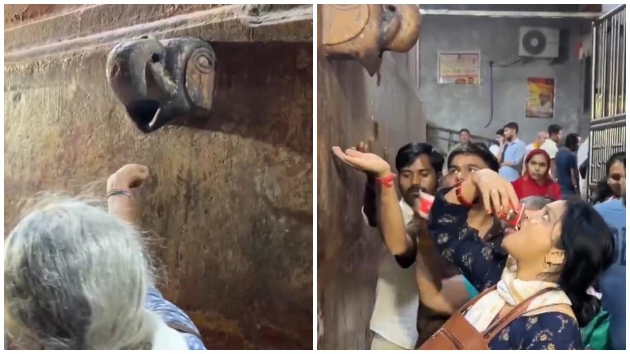 雕像滲「聖水」民眾搶飲求保佑，寺廟澄清只是冷氣機漏水。(X)