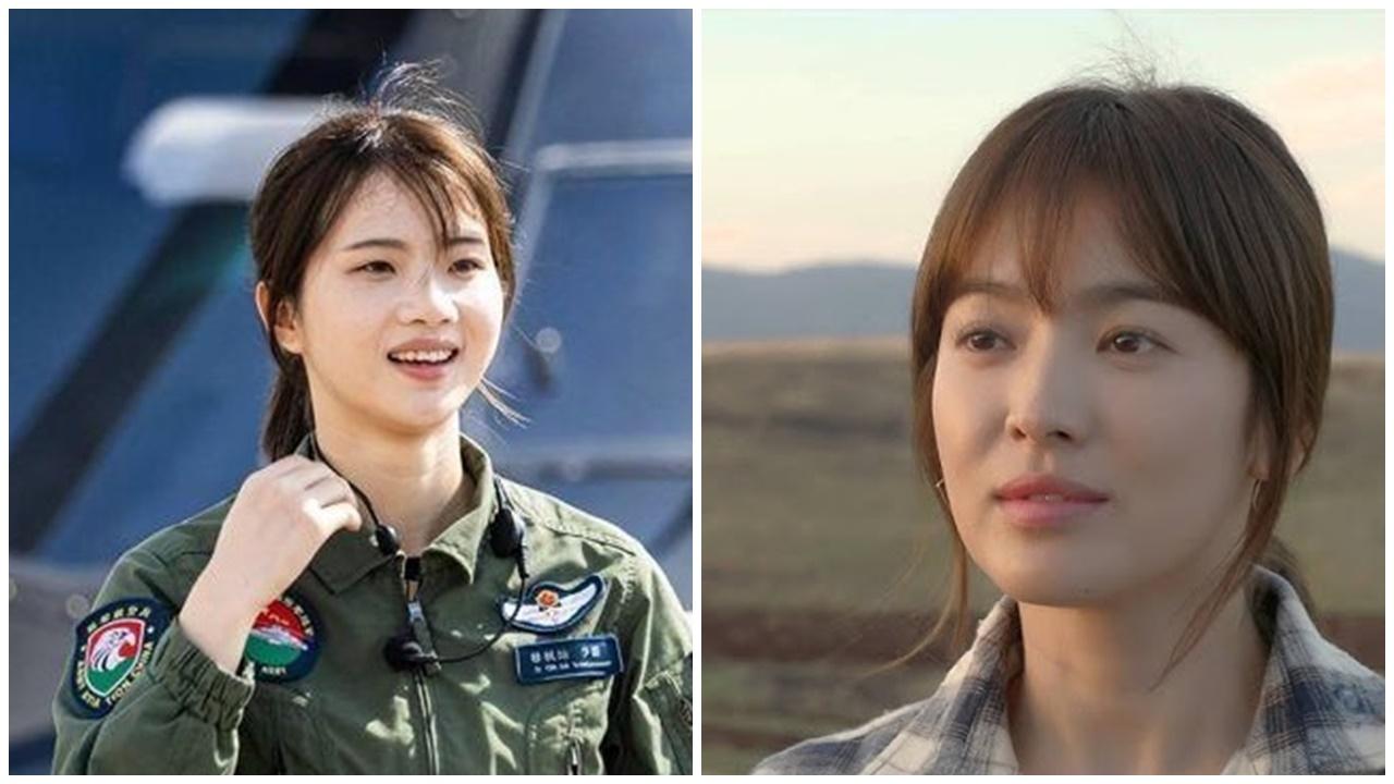 與宋慧喬撞樣，解放軍最美女飛行員珠海航展成焦點。(左：徐楓燦，右：宋慧喬)