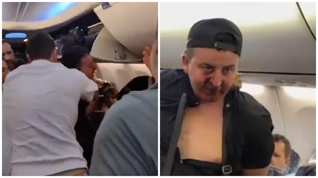 狂男機上挾持空姐想開艙門被乘客暴打制服，航空公司：成功避免可能的空難。(X)