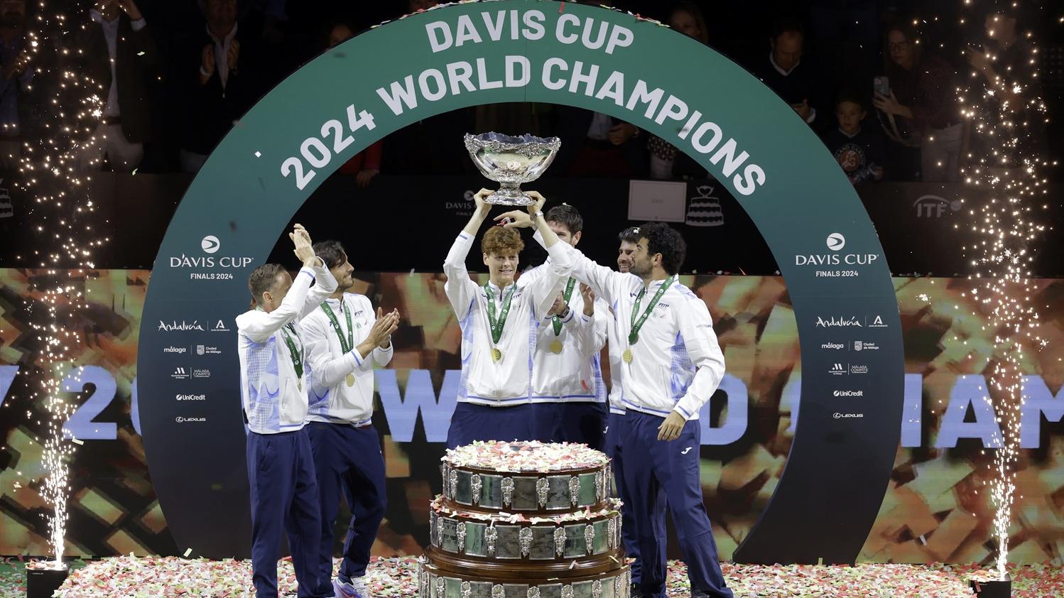 意大利在台維斯盃決賽擊敗荷蘭衞冕。(路透社)