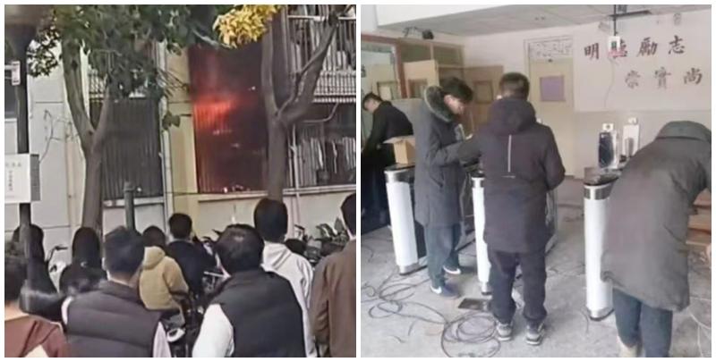 山東濟南的齊魯工業大學長清校區女生宿舍發生火警，但學生逃生時卻發現宿舍人臉識別的閘機沒有打開，逃生依然要「刷臉」才能出去，成為撤離「攔路虎」(網上圖片)