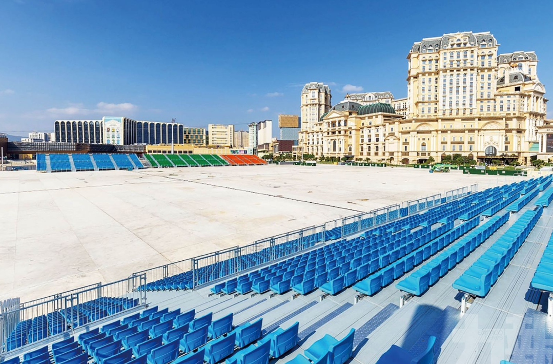 澳門新建成的戶外表演區，首場演出將於12月28日晚上舉行。(澳門政府)