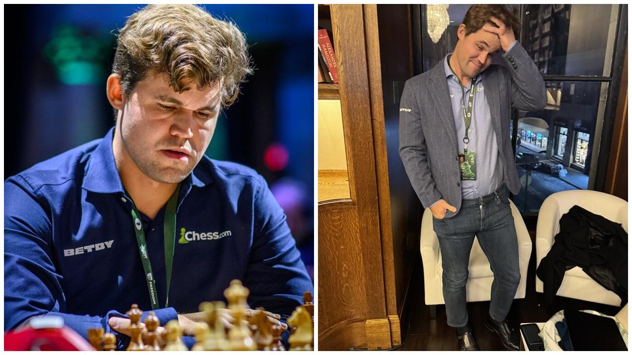 國際象棋世一穿牛仔褲參賽，被指違規拒換褲憤而退賽。(X)