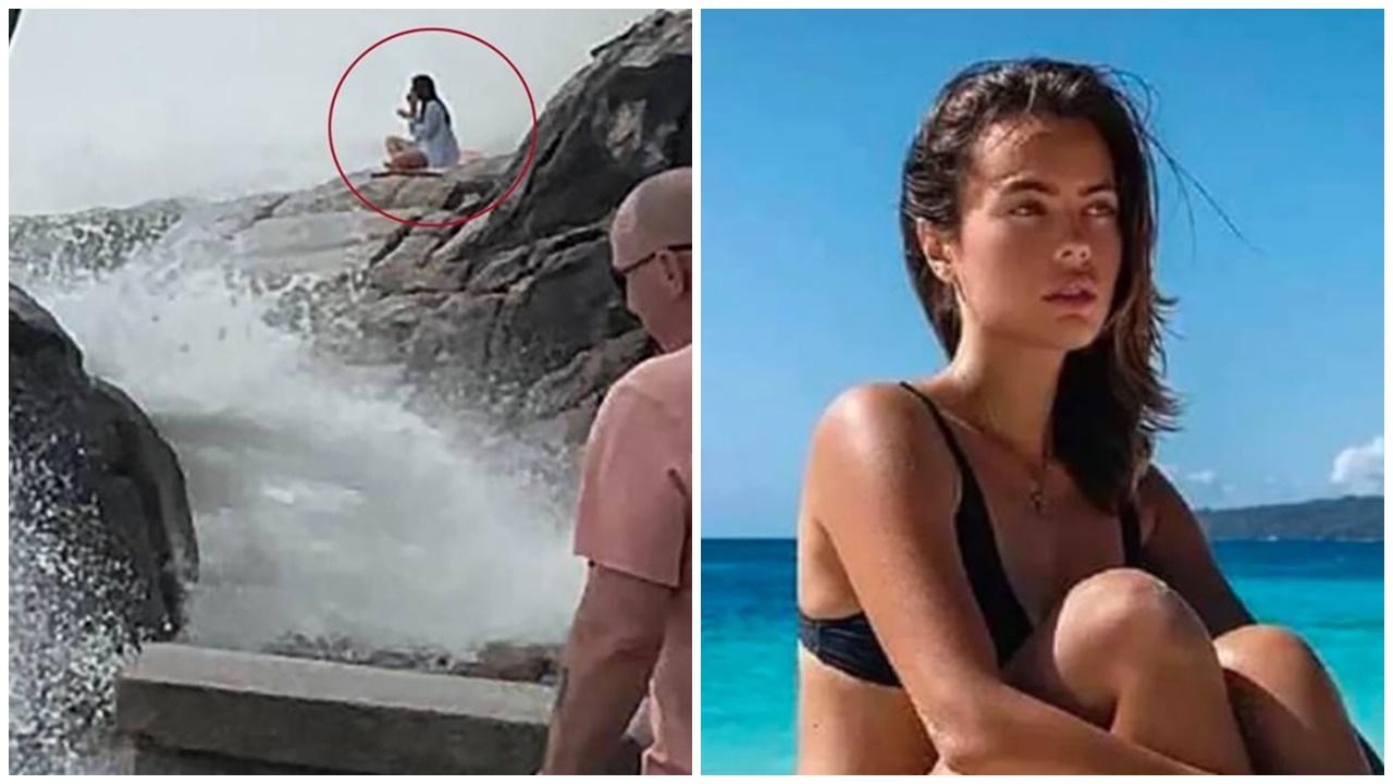 辣妹蘇梅島海邊岩上做瑜珈，慘遭6米高巨浪捲走。(X)