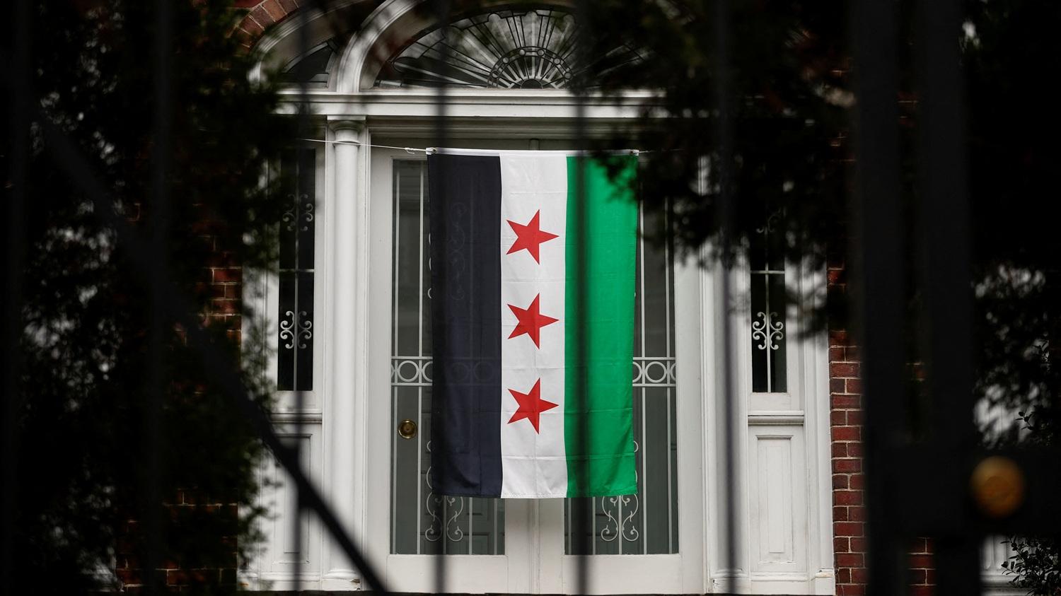 敘利亞反對派旗幟。(路透社)