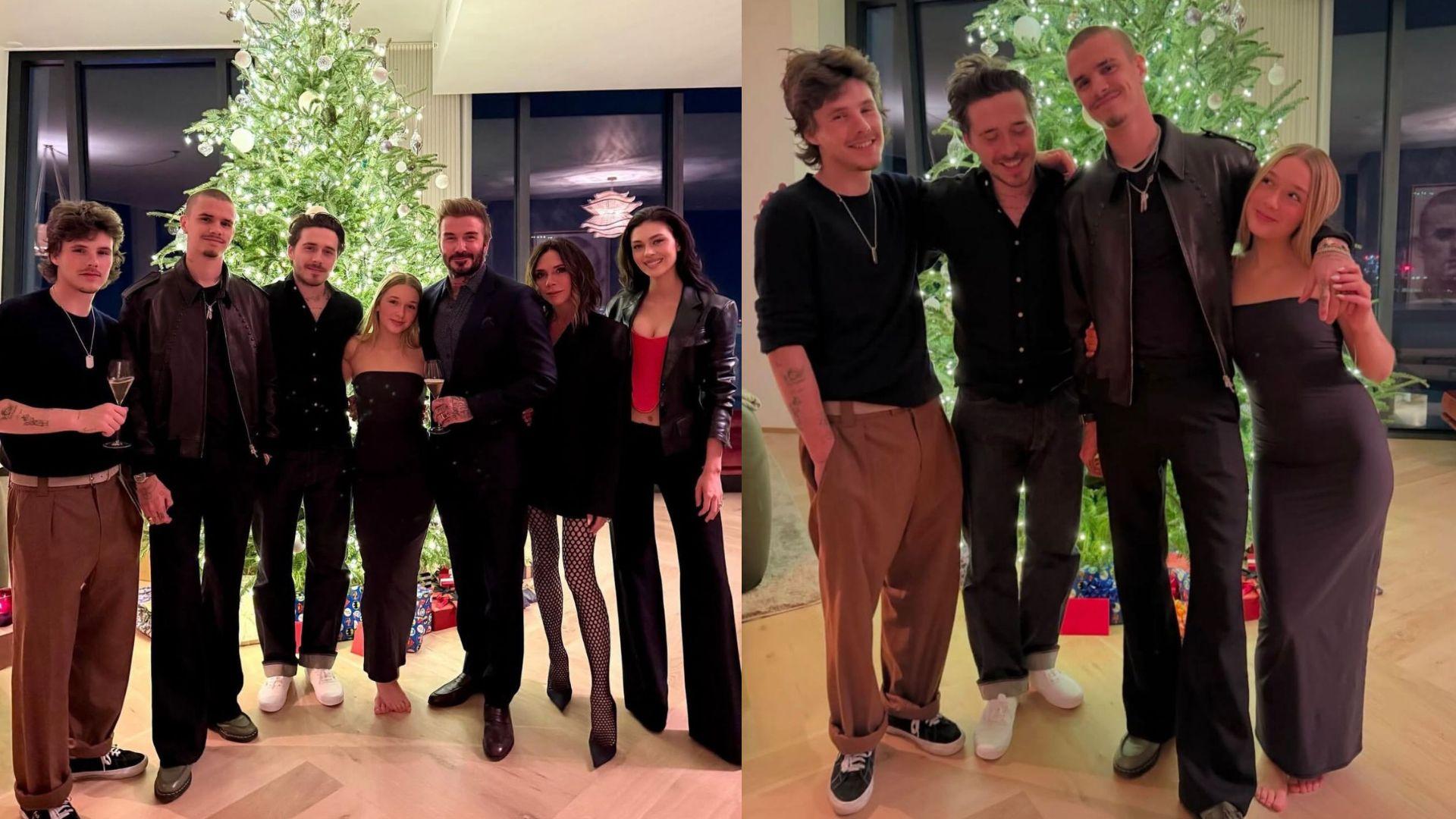 碧咸一家應節拍最新全家福 13歲哈七露肩上陣添成熟味