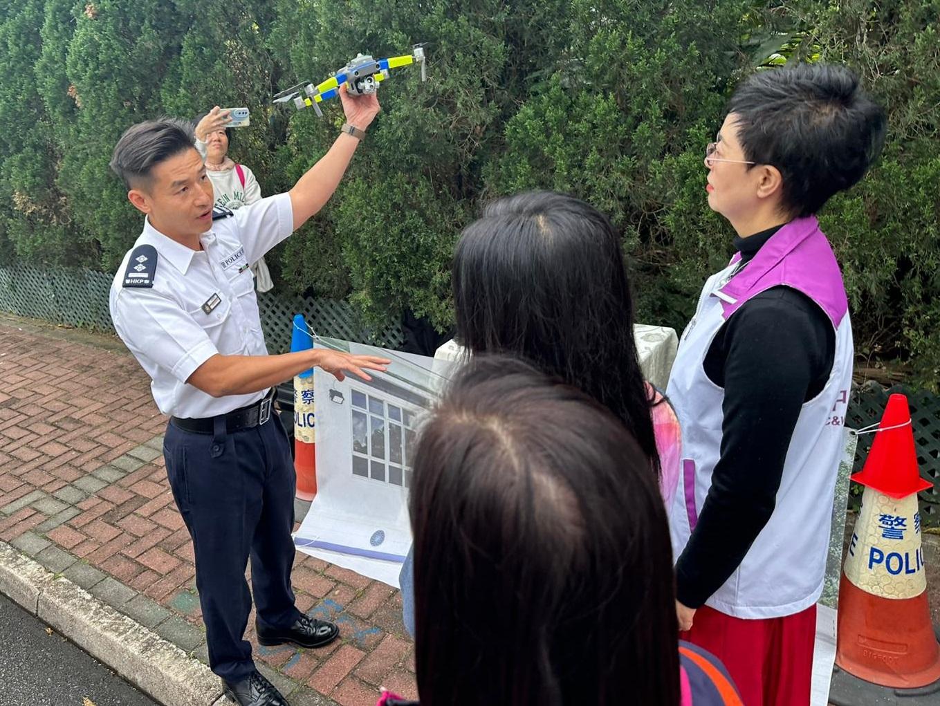 警山頂反爆竊 出動無人機超視距巡邏 (警方圖片)