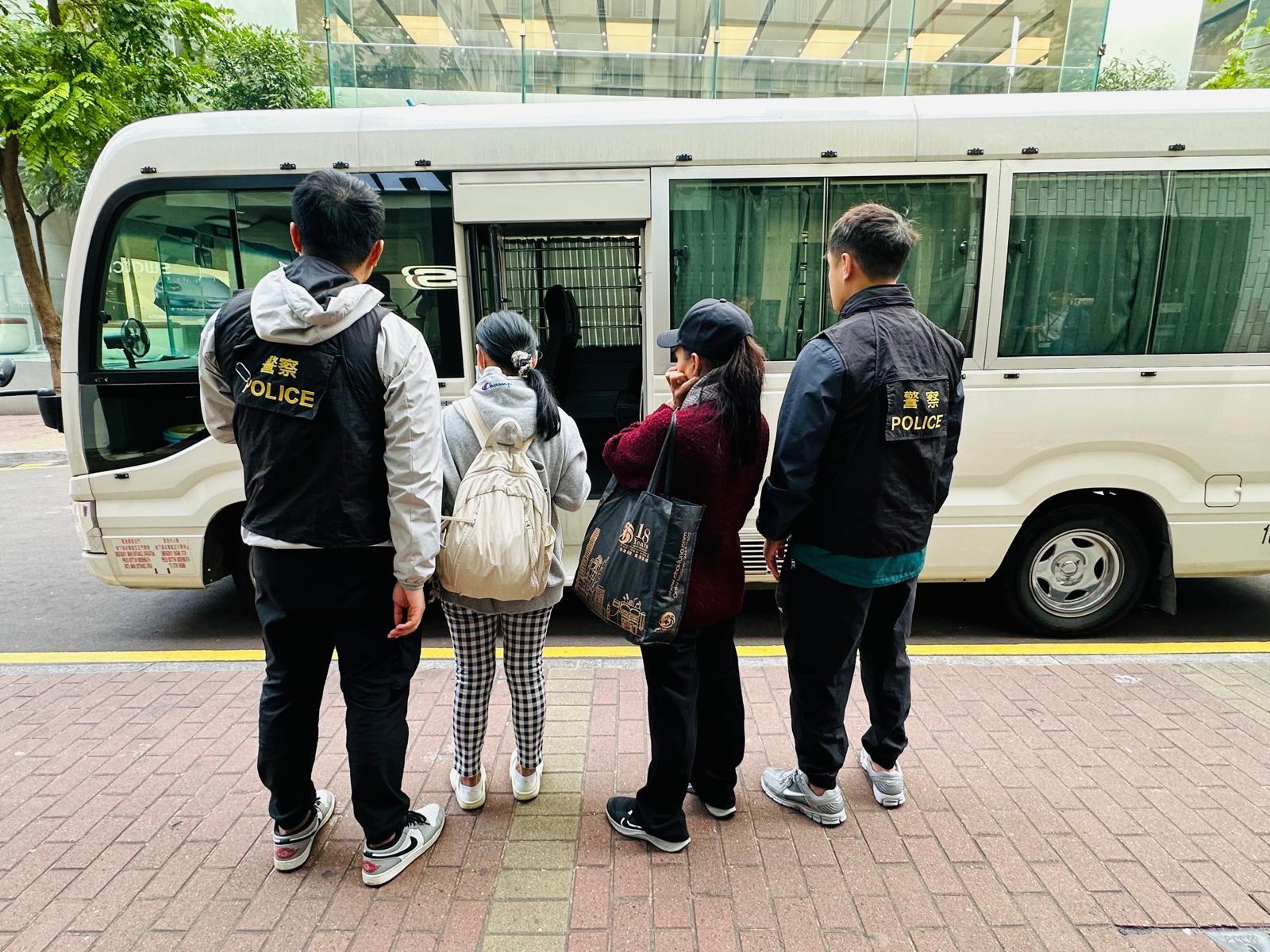 警灣仔反黑工拘4印尼菲律賓女 (警方圖片)