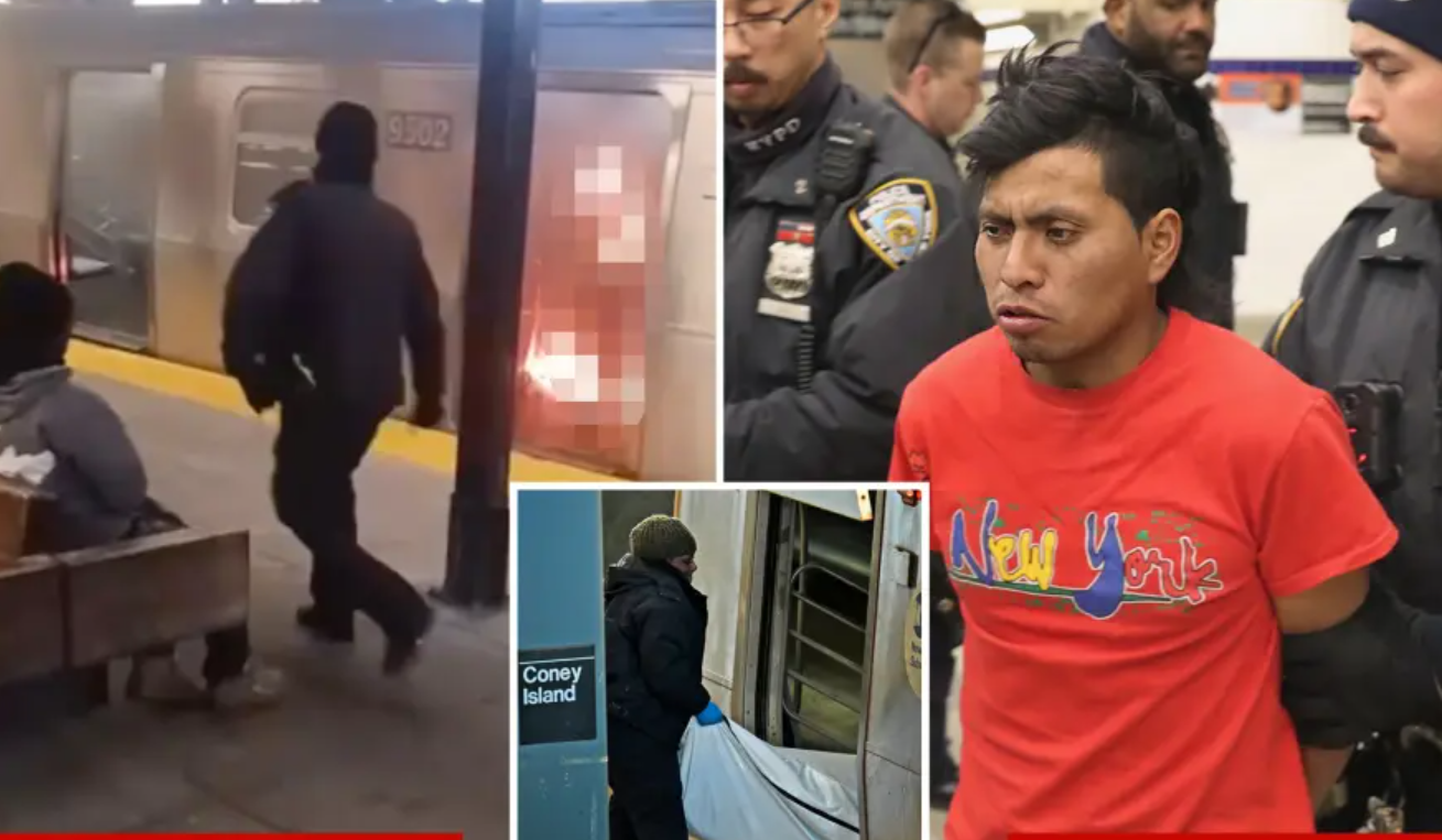 美國紐約地鐵發生恐怖縱火案，一名女乘客被燒死，警方拘捕一名33歲危地馬拉男子，涉嫌蓄意縱火，犯案之後更坐在車廂外的月台長凳上「欣賞」受害人痛苦身亡，惟相信二人不相識