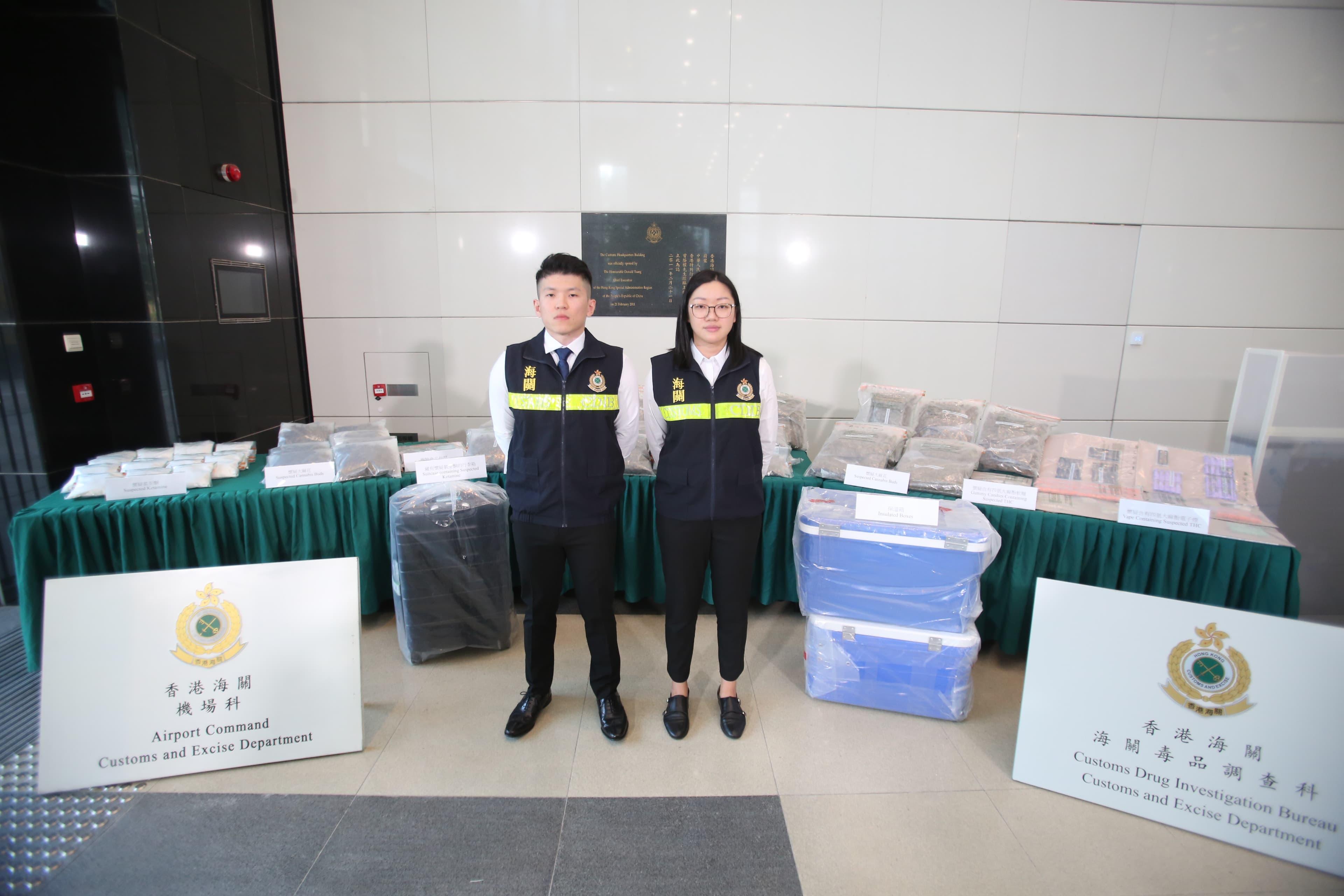 海關破航空販毒案及3毒品倉　檢1,500萬元毒品拘3人