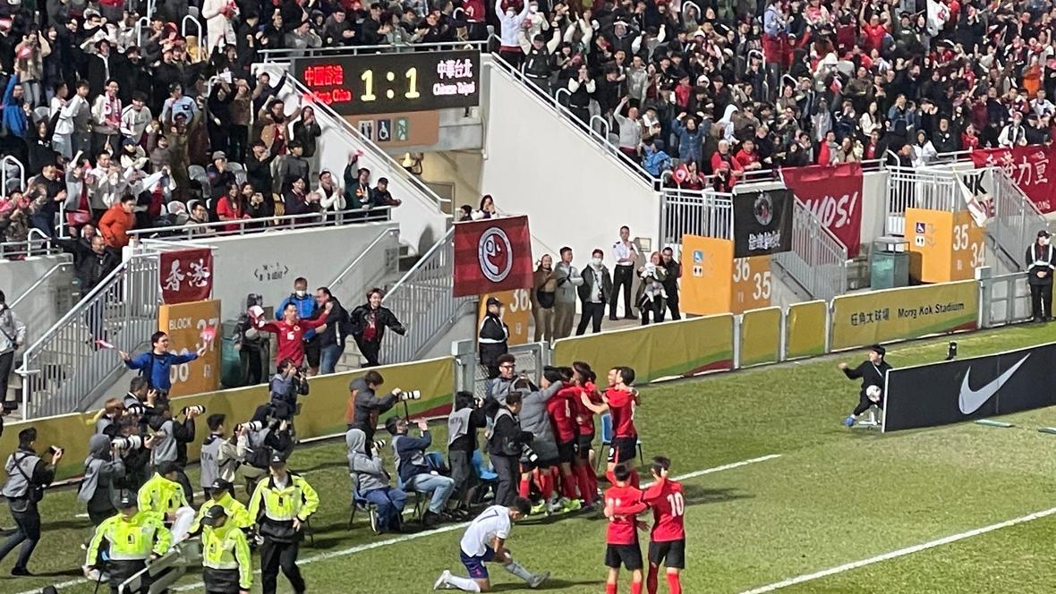 徐宏傑建功，為香港隊擊敗中華台北。(《am730》攝)