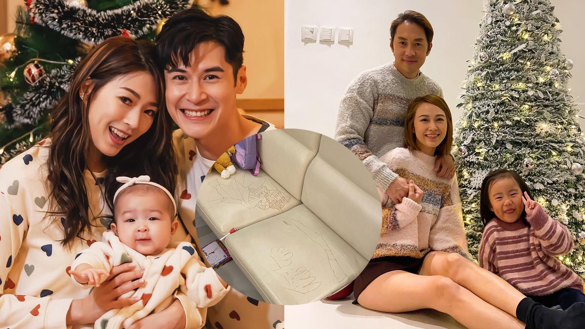 聖誕節明星全家福集合！陳家樂連詩雅睡衣look 湯怡囡囡畫到梳化花碌碌