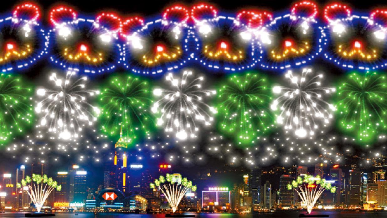 維港煙花耀灣區