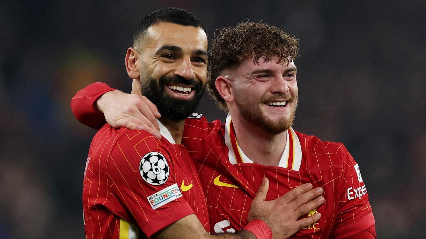 沙拿射入在利物浦的第50個歐洲賽入球，並以2:1擊敗里爾。(路透社)