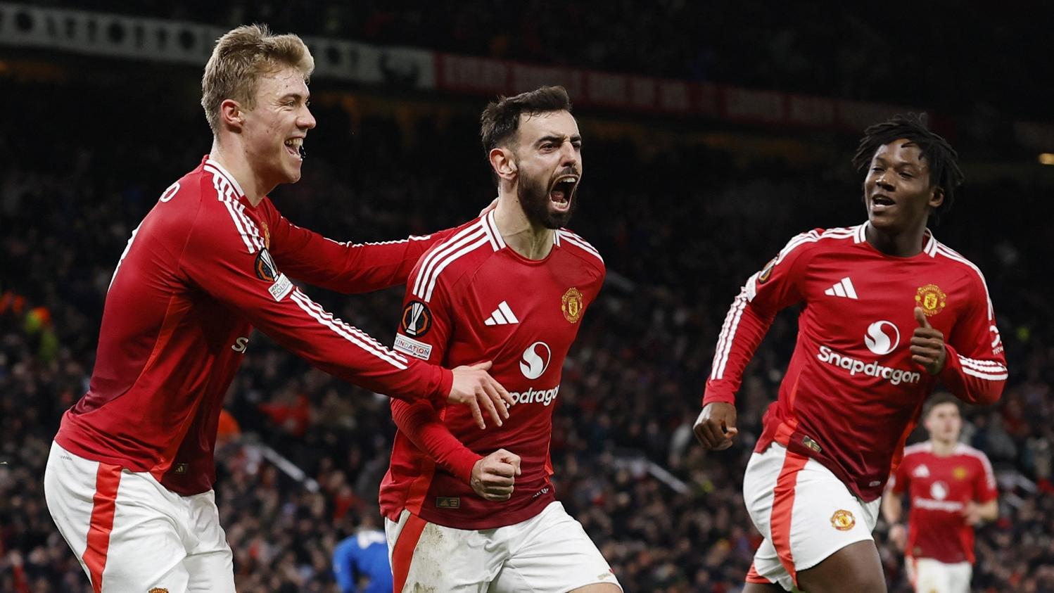 般奴費南迪斯補時建功，令曼聯得以擊敗格拉斯哥流浪。(路透社)