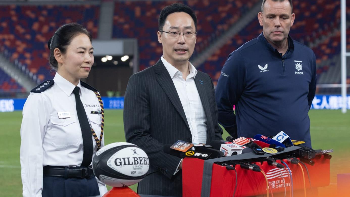 體育專員蔡健斌指全日逾萬人入場。(蘇文傑攝)