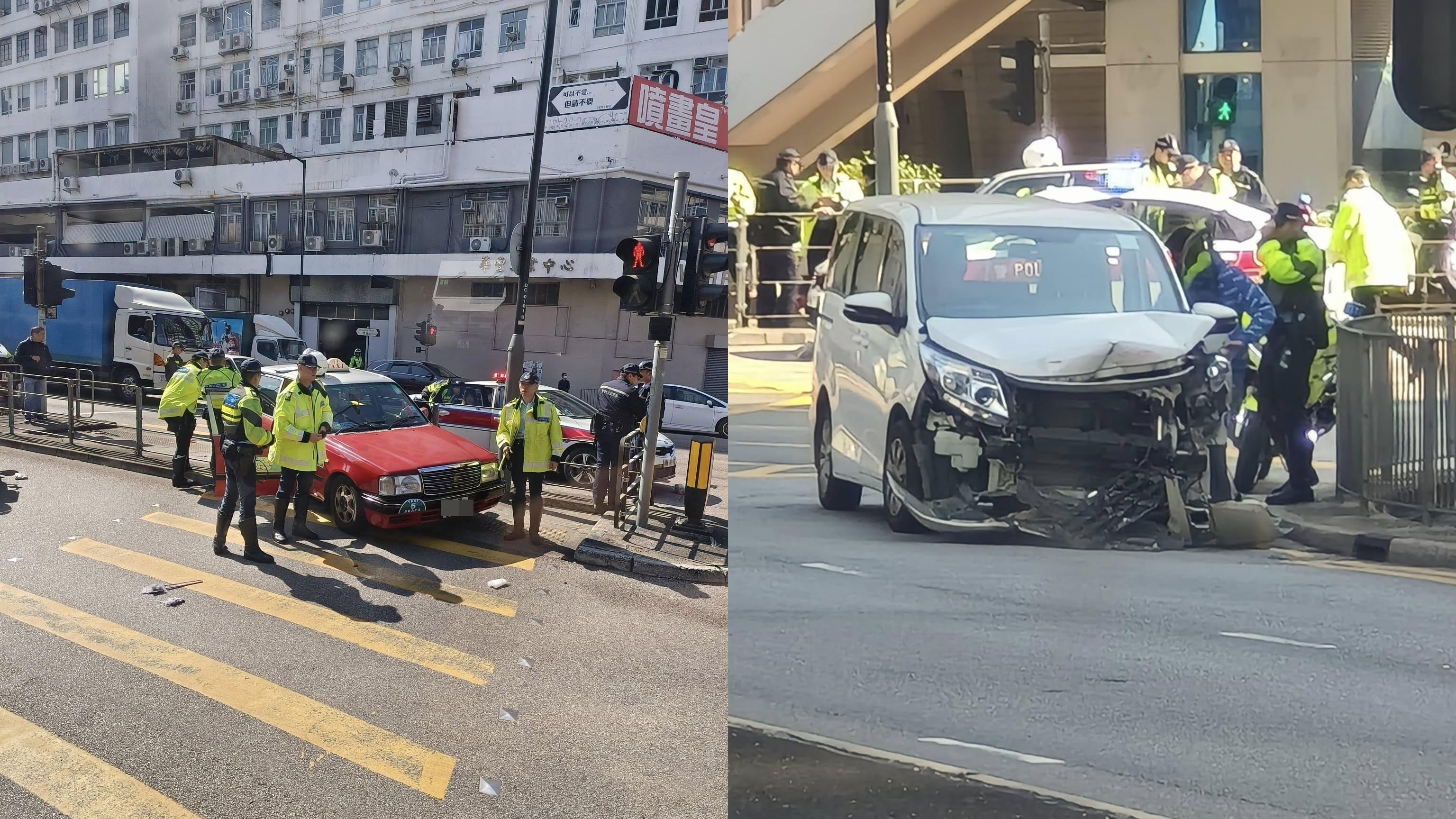 葵芳發生交通意外。（fb「車cam L（香港群組）」圖片）