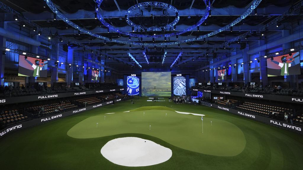 結合科技的高球聯賽TGL展開。(美聯社)