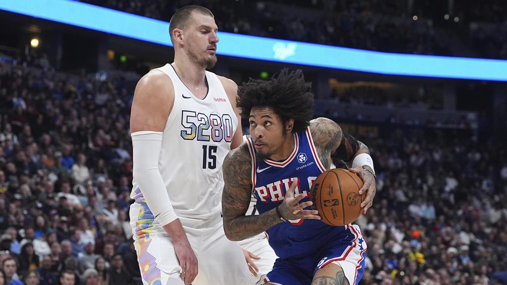 金塊主場以144:109大破費城76人。(美聯社)