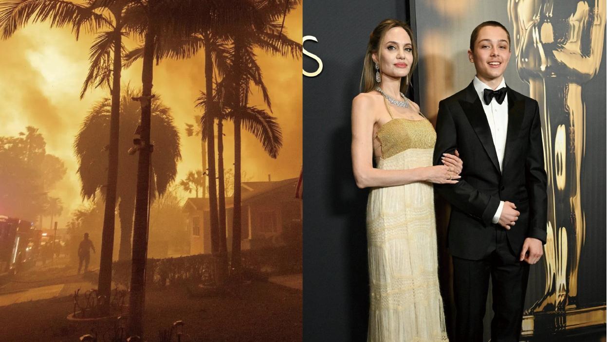 洛杉磯山火︱安祖蓮娜與3仔Knox 被發現火災現場派物資助難民