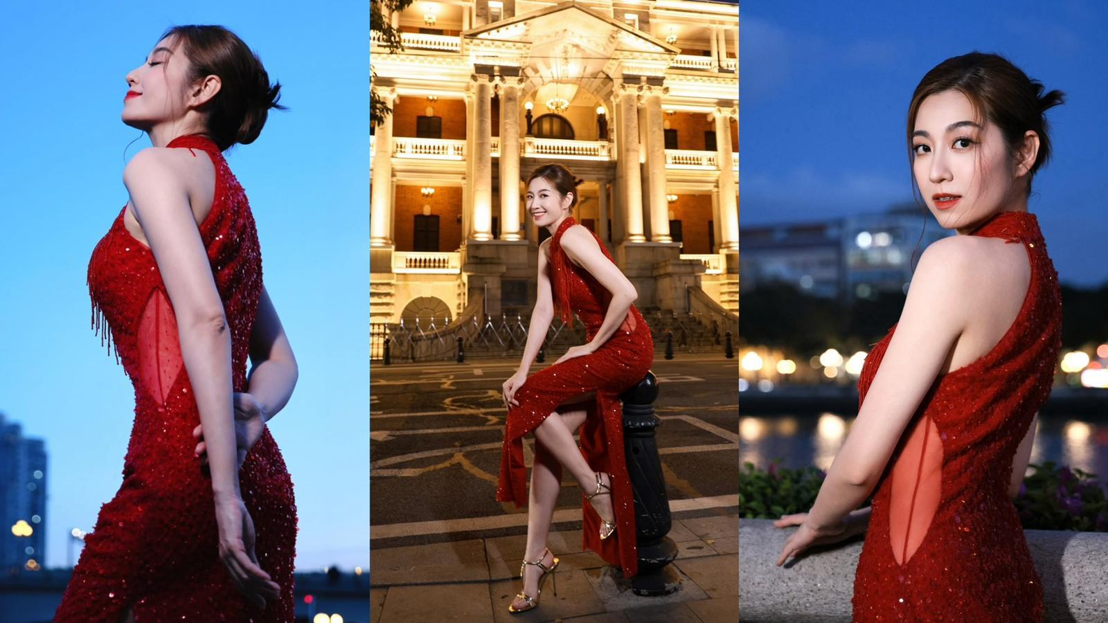 陳自瑤火紅旗袍賀蛇年 出po一日獲萬人派like