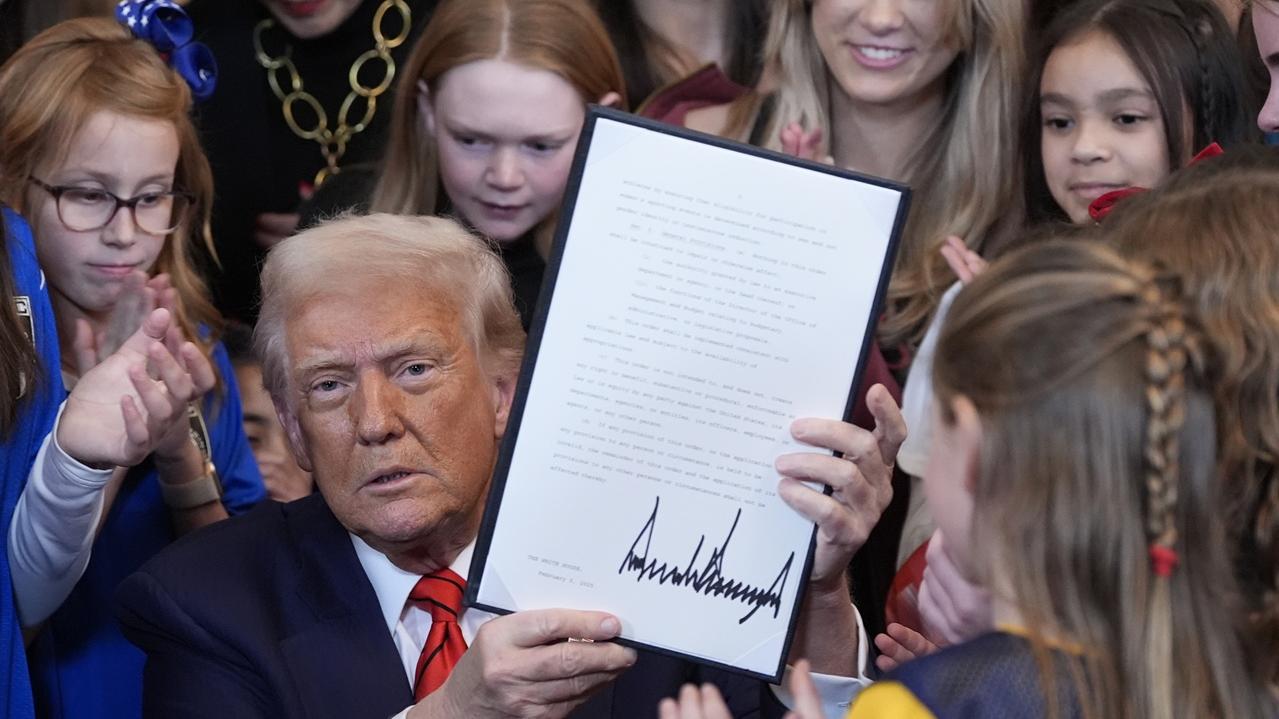 特朗普簽行政命令，禁跨性別女性參與女性體育項目。(AP)