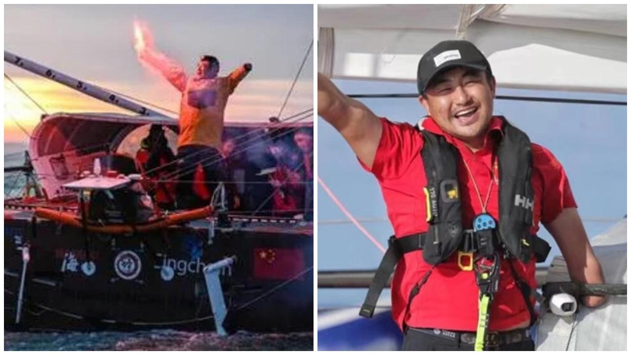 全球第100人，內地獨臂船長駕船成功圍繞地球一周。(微博)