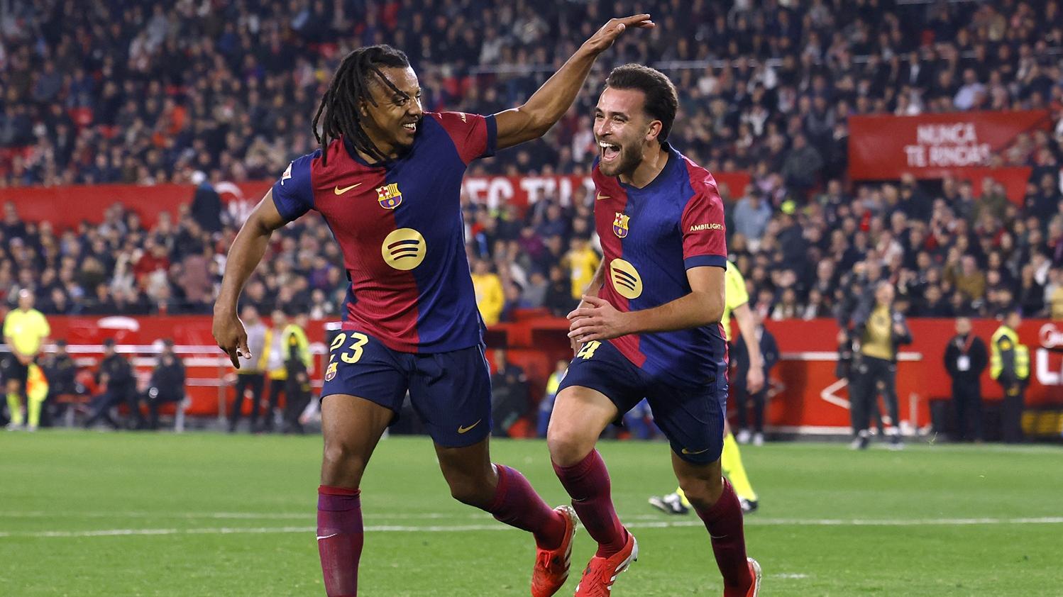 巴塞隆拿十人應戰下仍以4:1擊敗西維爾。(路透社)