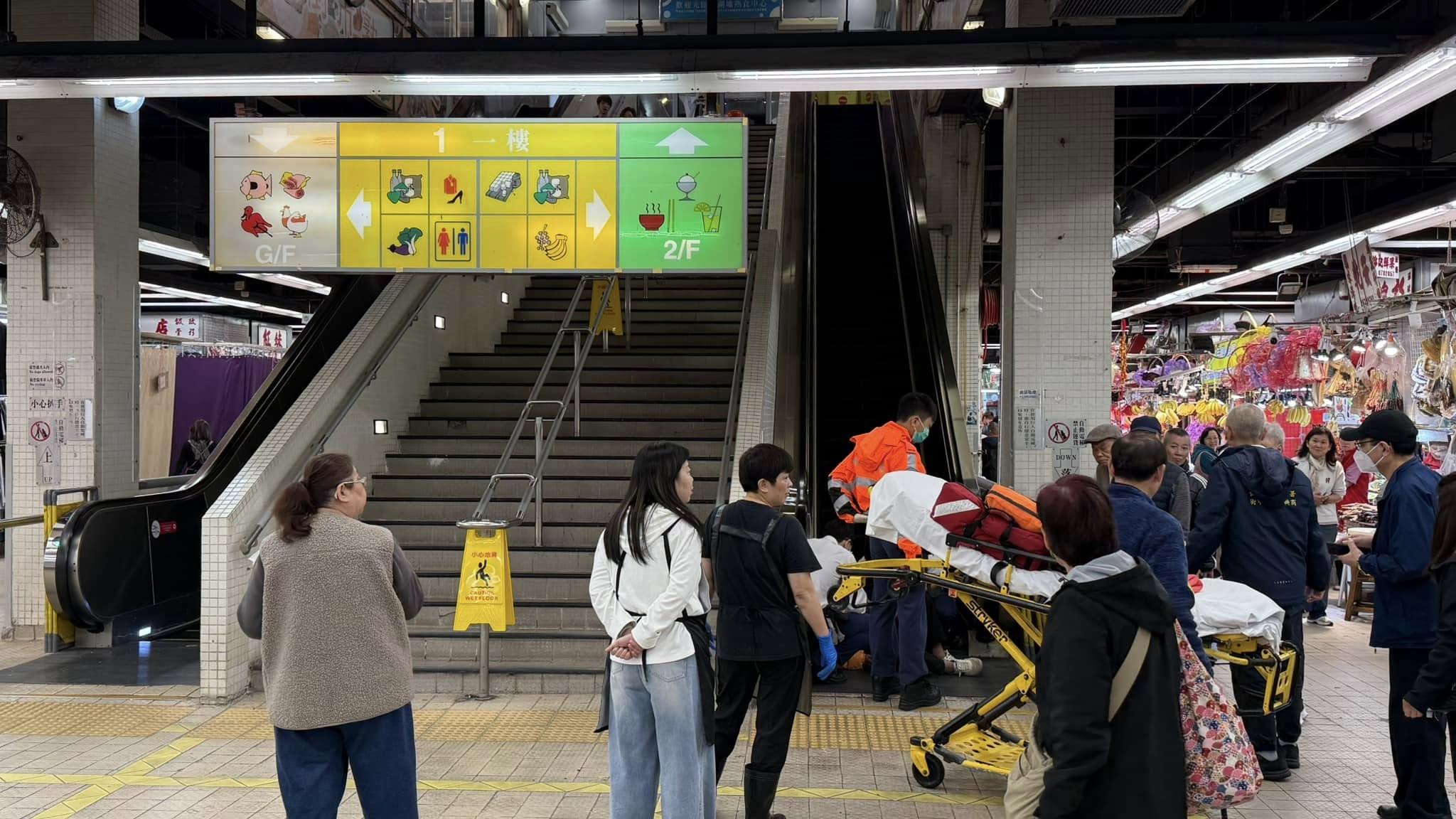 上水發生墮電梯事件。（fb「上水人大聯盟」圖片）