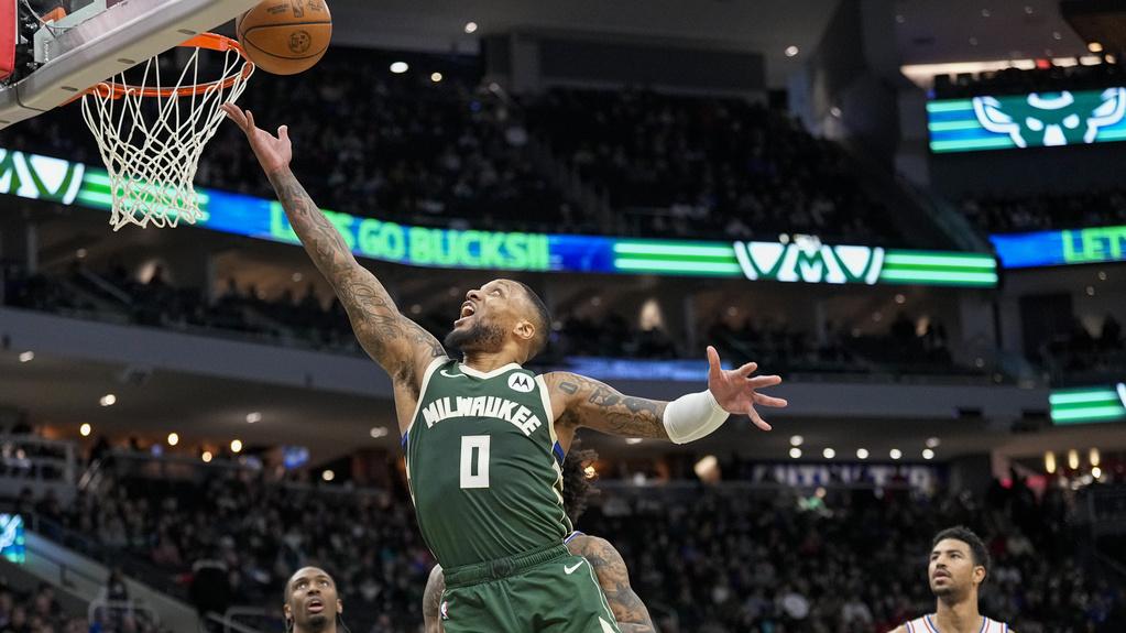 列拿特取得今季新高的43分，帶領公鹿擊敗76人。(美聯社)