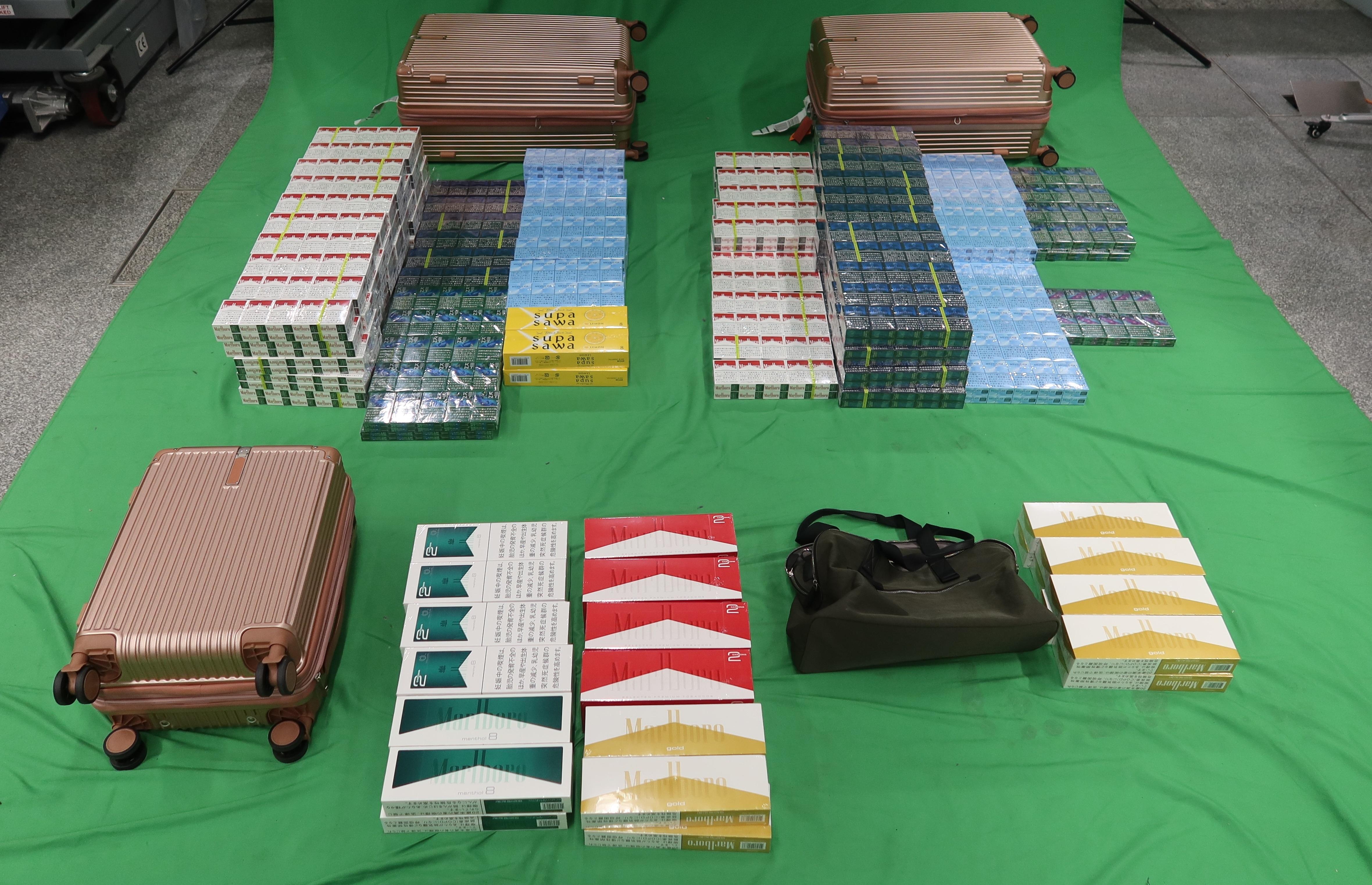 圖示檢獲的未完稅香煙。(政府新聞處)